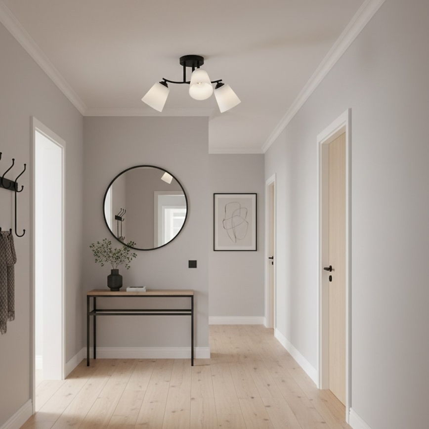 Plafondlamp PAFOS 3x E27, 15 W, 230 V, zwart