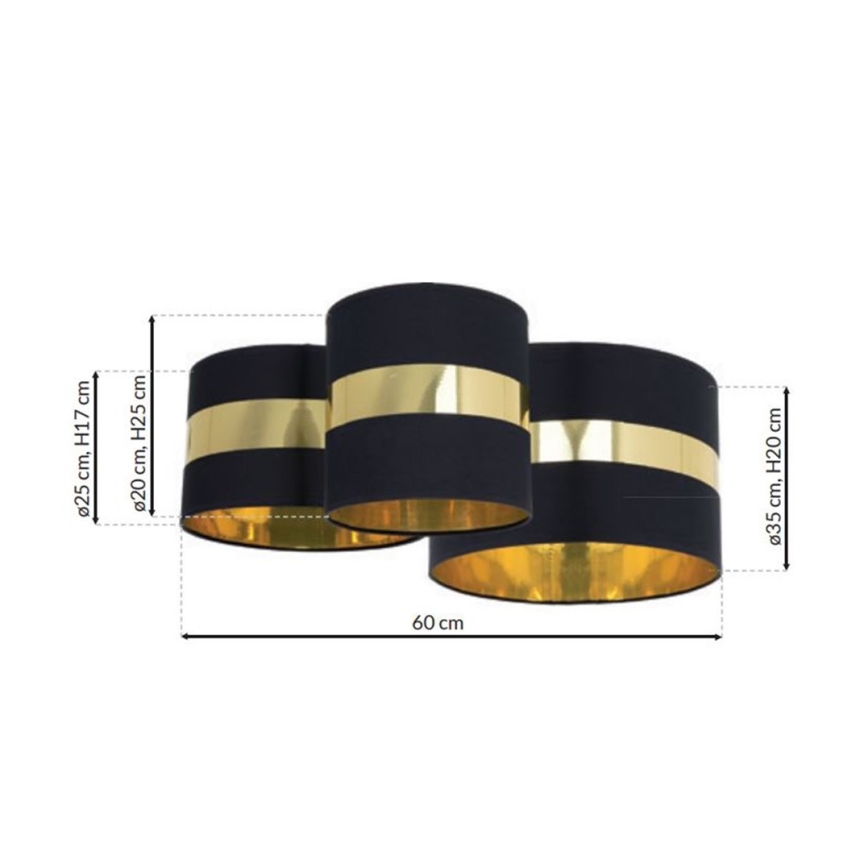 Plafondlamp PALMIRA 3xE27/60W/230V