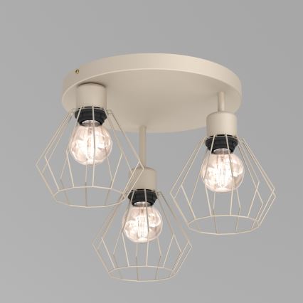 Plafondlamp PARKLA 3xE27/15W/230V beige