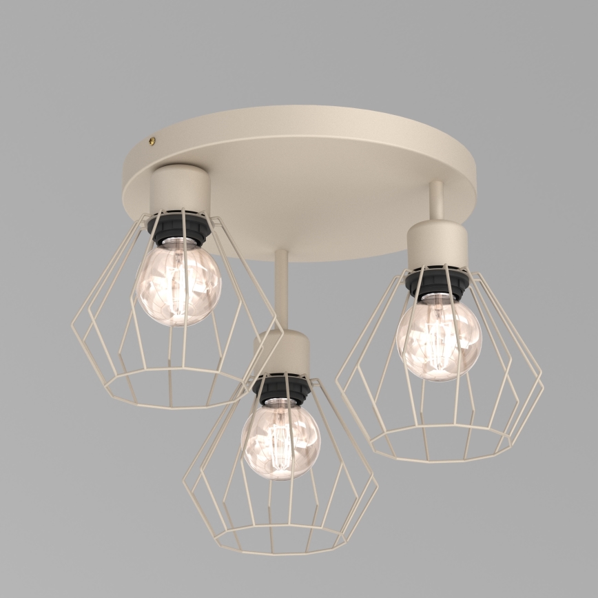 Plafondlamp PARKLA 3xE27/15W/230V beige