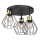 Plafondlamp PARKLA 3xE27/15W/230V zwart/goud