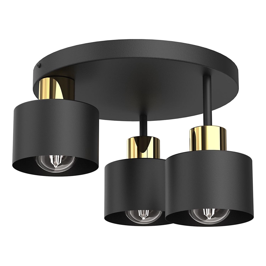 Plafondlamp PARKLA 3xE27/15W/230V zwart/goud