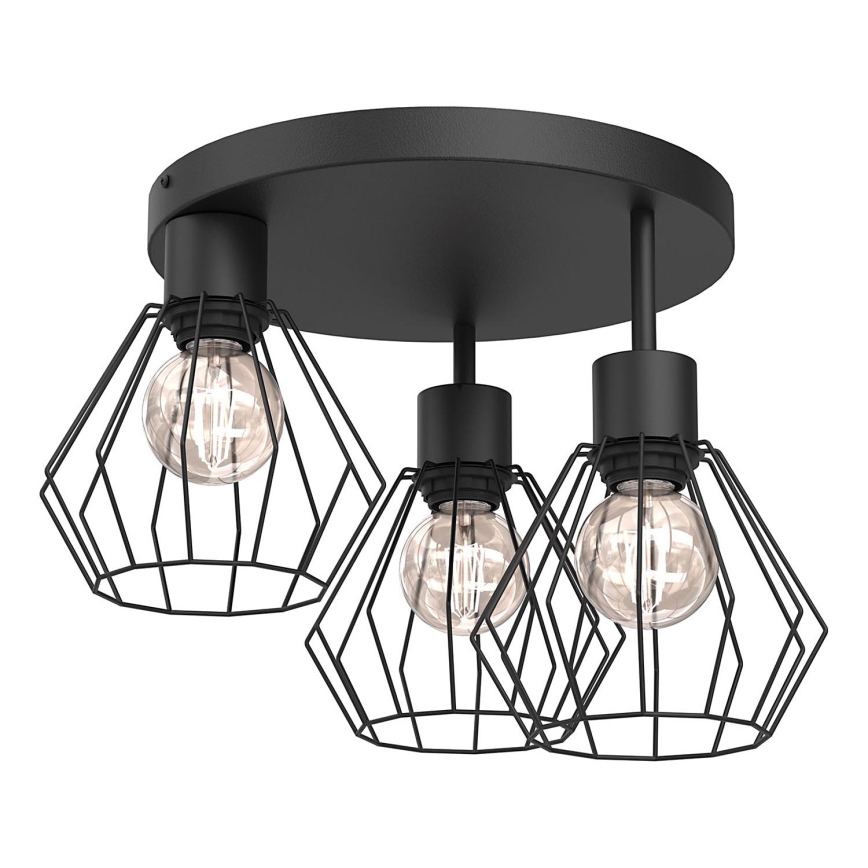 Plafondlamp PARKLA 3xE27/15W/230V zwart