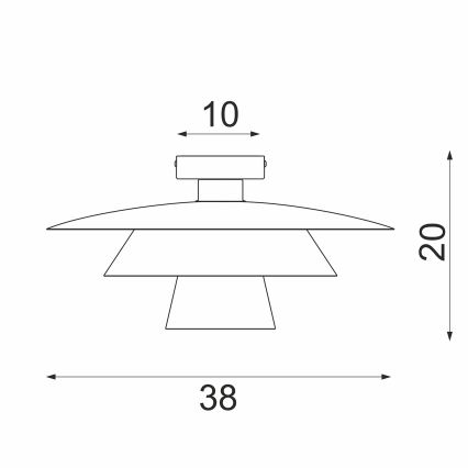 Plafondlamp PLATO 1xE27/15W/230V Ø 32 cm antraciet