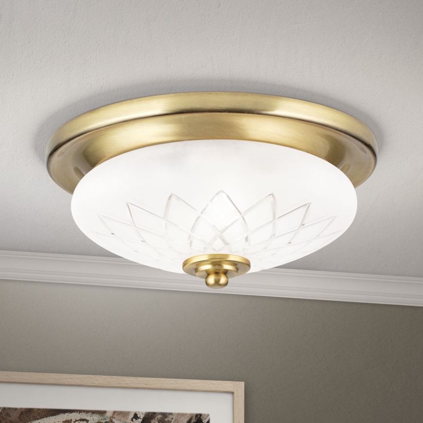 Plafondlamp PORTO 1xE27/40W/230V diameter 26 cm goud