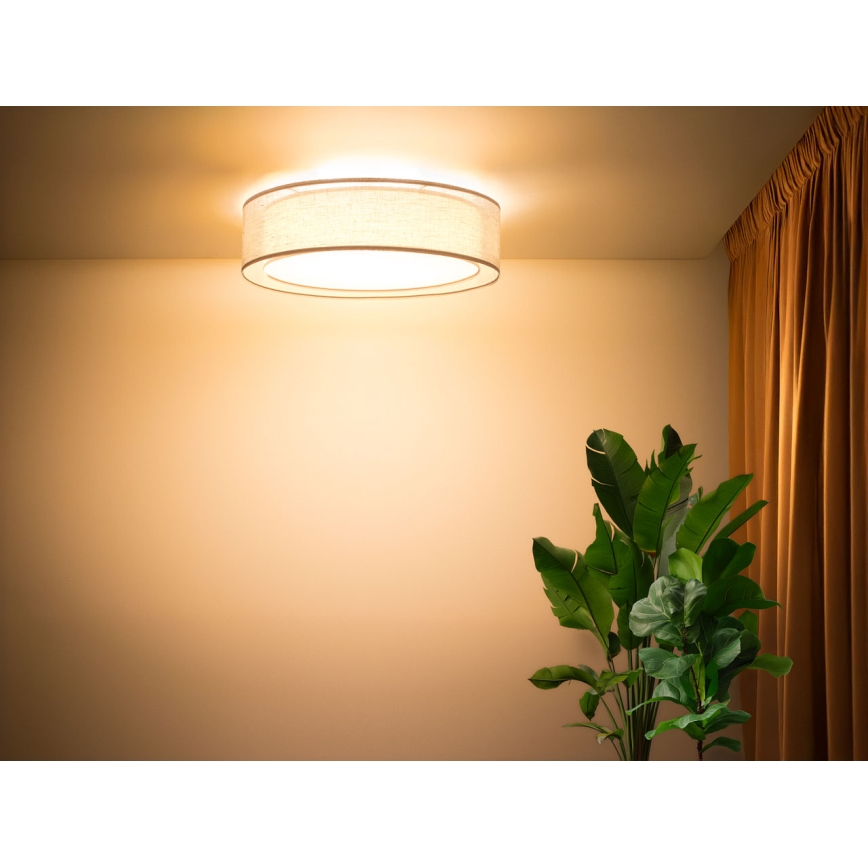 Plafondlamp PURO 2xE27/40W/230V Ø 50 cm beige