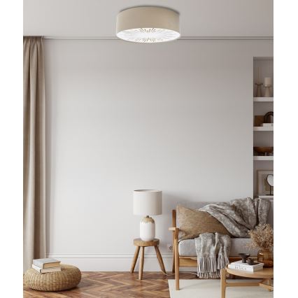 Plafondlamp RAYS 2xE27/60W/230V diameter 60 cm beige