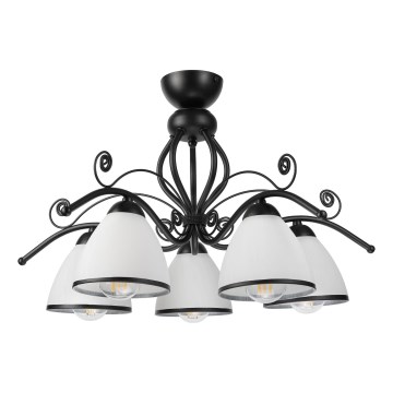 Plafondlamp RETRO 5xE27/60W/230V zwart/wit
