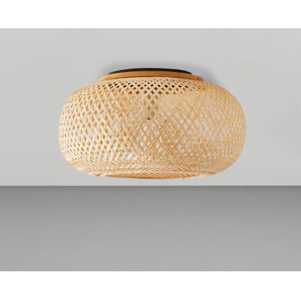 Plafondlamp SALOMON 1xE27/10W/230V diameter 40 cm bamboe