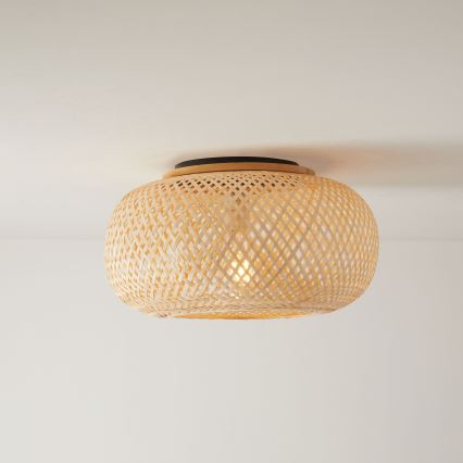 Plafondlamp SALOMON 1xE27/10W/230V diameter 40 cm bamboe