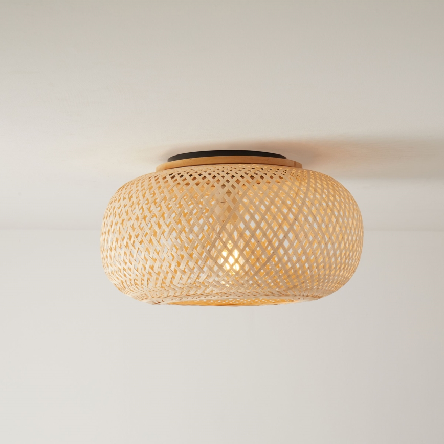 Plafondlamp SALOMON 1xE27/10W/230V diameter 40 cm bamboe