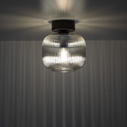 Plafondlamp SALVIA 1xE14/10W/230V Ø 15 cm bruin/rookbruin