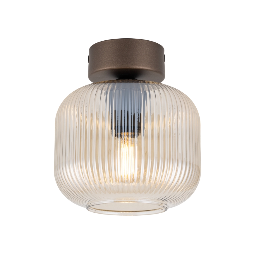 Plafondlamp SALVIA 1xE14/10W/230V Ø 15 cm bruin/rookbruin