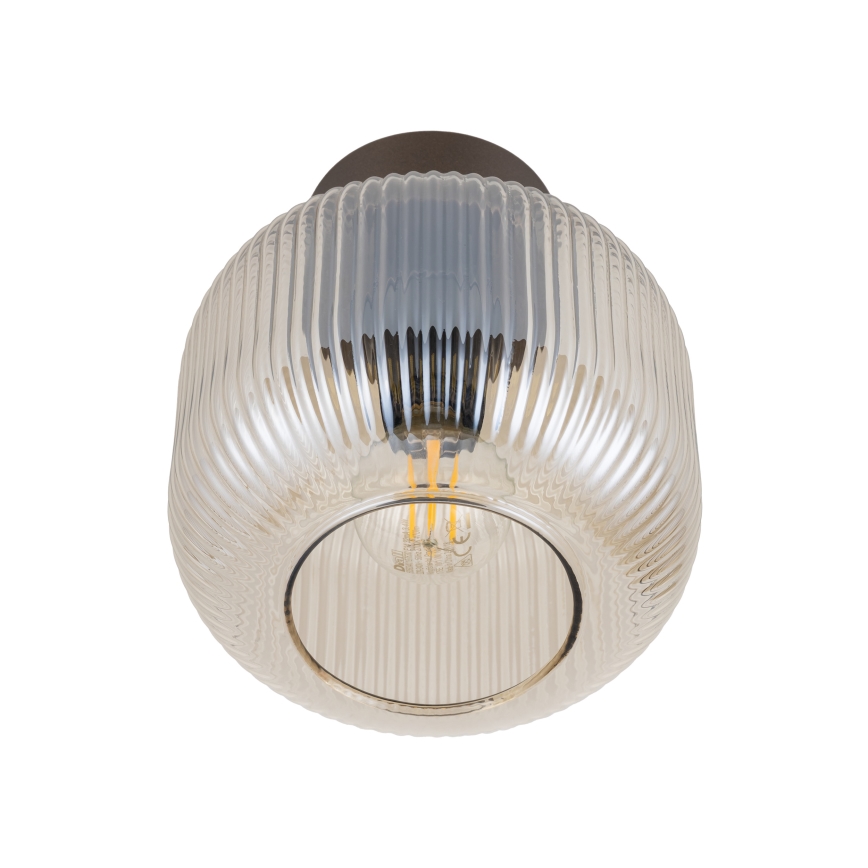 Plafondlamp SALVIA 1xE14/10W/230V Ø 15 cm bruin/rookbruin