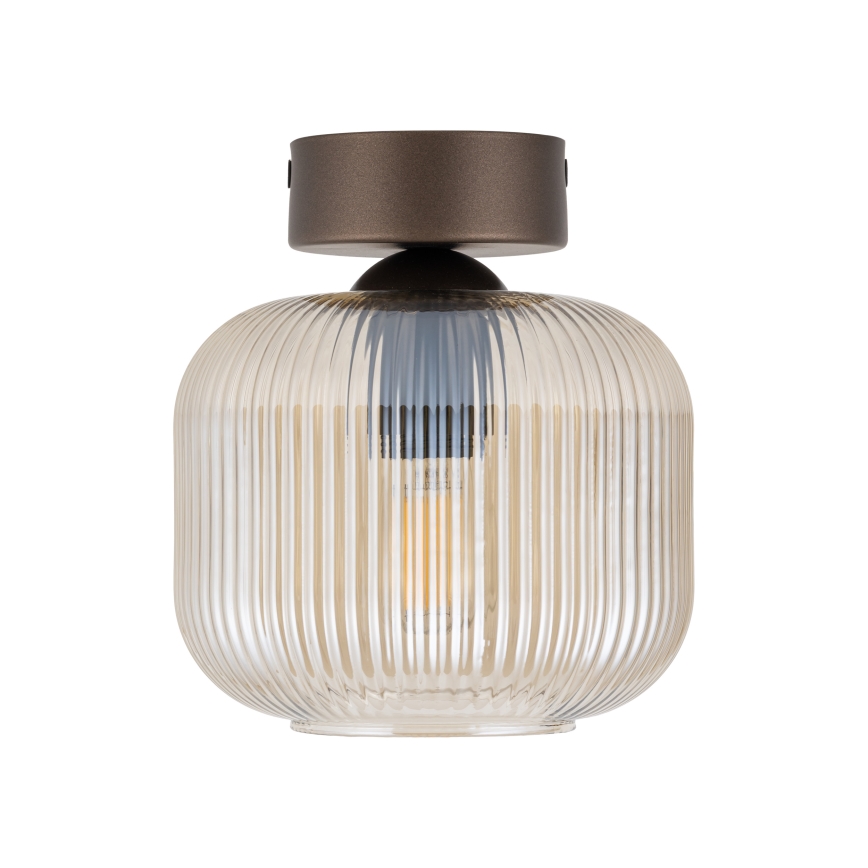Plafondlamp SALVIA 1xE14/10W/230V Ø 15 cm bruin/rookbruin