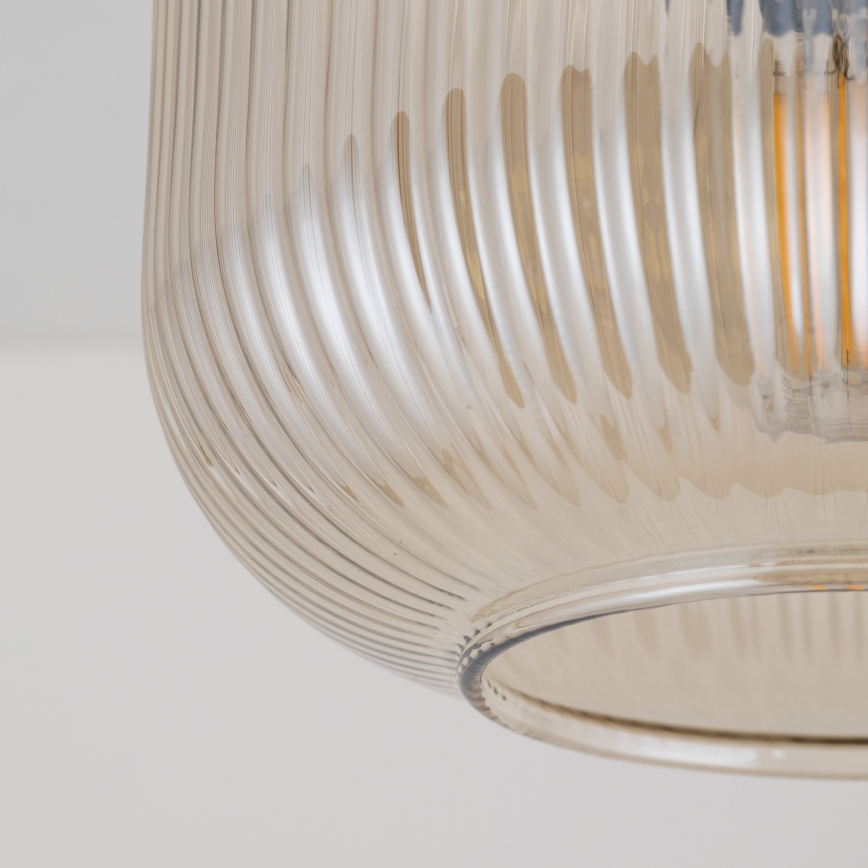 Plafondlamp SALVIA 1xE14/10W/230V Ø 15 cm bruin/rookbruin