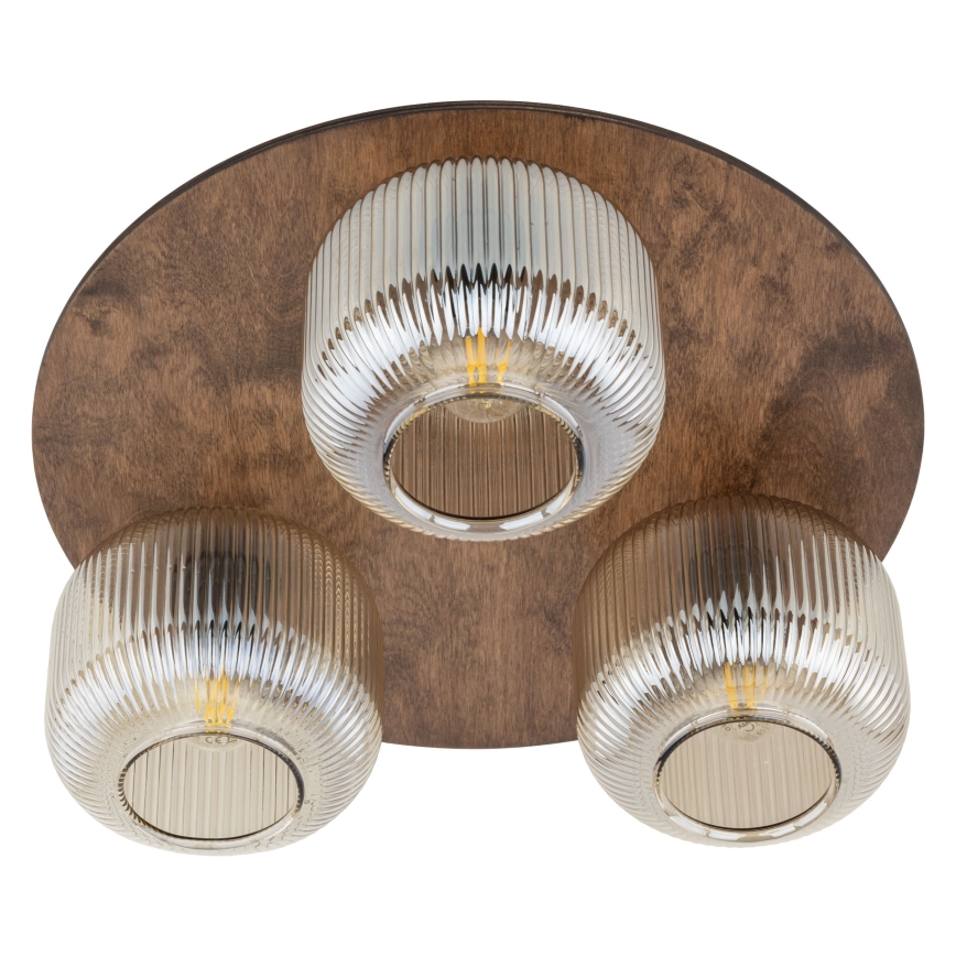 Plafondlamp SALVIA 3xE14/10W/230V Ø 40 cm bruin/rookbruin