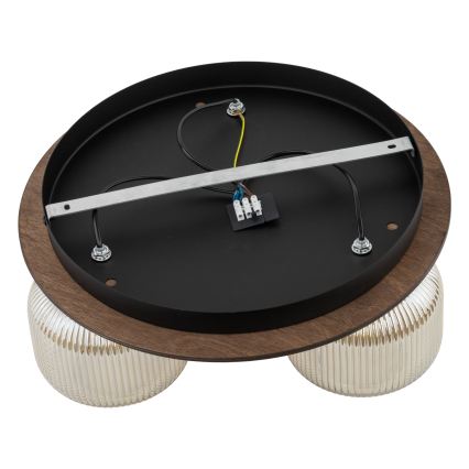 Plafondlamp SALVIA 3xE14/10W/230V Ø 40 cm bruin/rookbruin