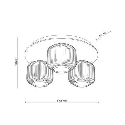 Plafondlamp SALVIA 3xE14/10W/230V Ø 40 cm bruin/rookbruin