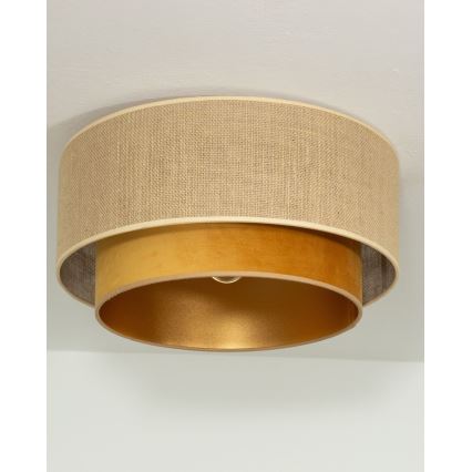 Plafondlamp SARTA 1xE27/60W/230V Ø 45 cm koper/jute