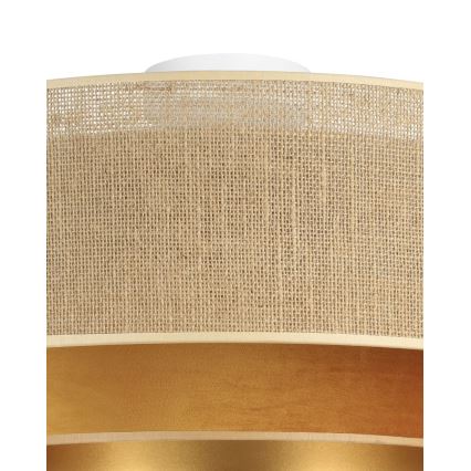 Plafondlamp SARTA 1xE27/60W/230V Ø 45 cm koper/jute