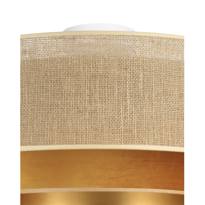 Plafondlamp SARTA 1xE27/60W/230V Ø 45 cm koper/jute