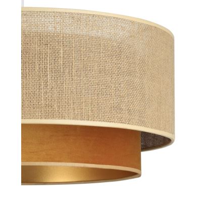 Plafondlamp SARTA 1xE27/60W/230V Ø 45 cm koper/jute