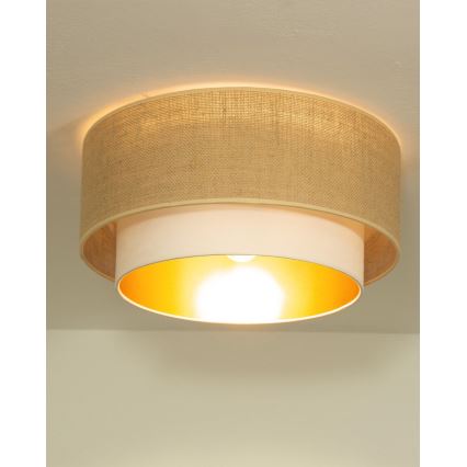 Plafondlamp SARTA 1xE27/60W/230V Ø 45 cm wit/jute