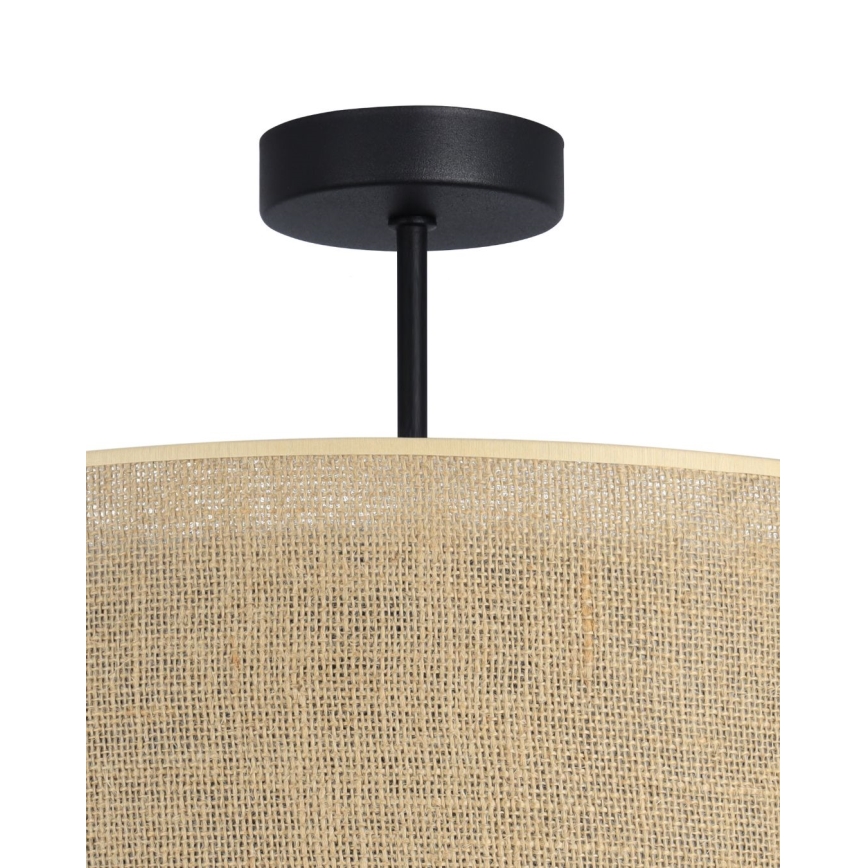 Plafondlamp SARTA 1xE27/60W/230V Ø 45 cm zwart/jute