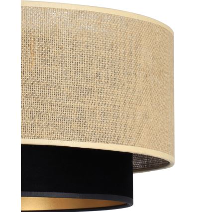 Plafondlamp SARTA 1xE27/60W/230V Ø 45 cm zwart/jute