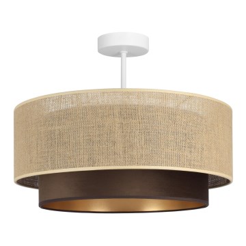 Plafondlamp SARTA 1xE27/60W/230V Ø45 cm bruin/jute