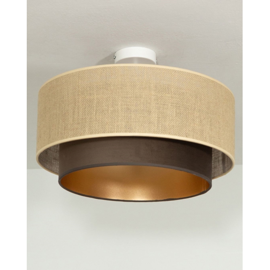 Plafondlamp SARTA 1xE27/60W/230V Ø45 cm bruin/jute