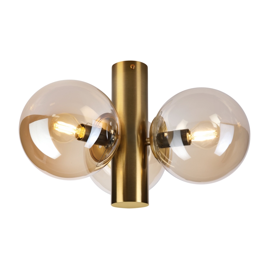 Plafondlamp SFERIO 3xE14/5W/230V messing/rookbeige