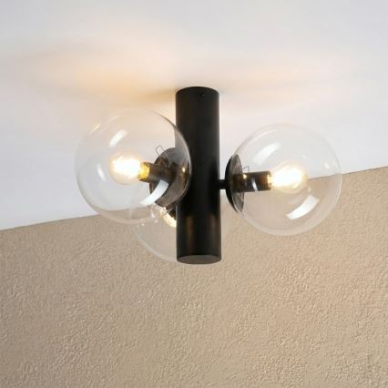 Plafondlamp SFERIO 3xE14/5W/230V zwart/helder