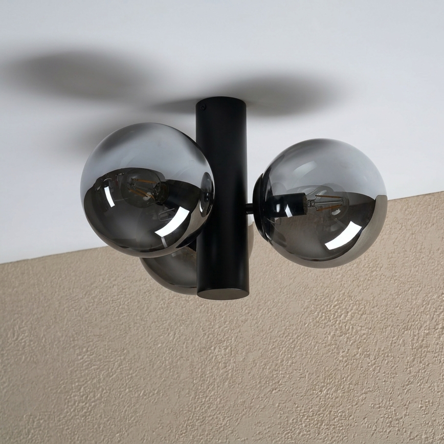 Plafondlamp SFERIO 3xE14/5W/230V zwart/rookzwart