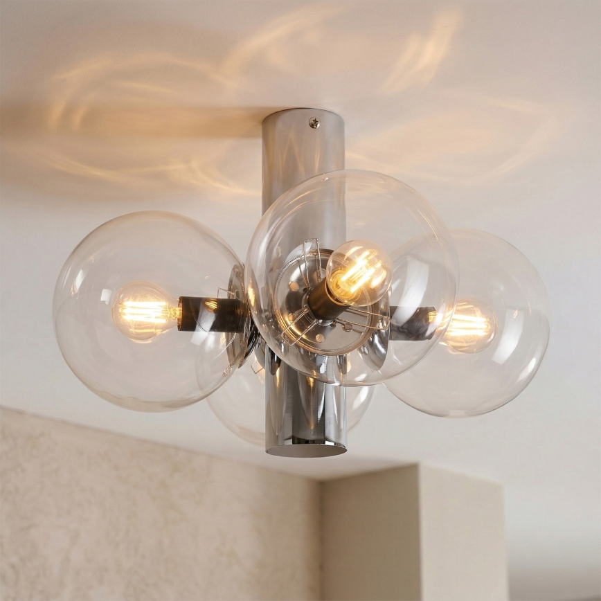 Plafondlamp SFERIO 4xE14/5W/230V glanzend chroom/helder