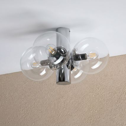 Plafondlamp SFERIO 4xE14/5W/230V glanzend chroom/helder