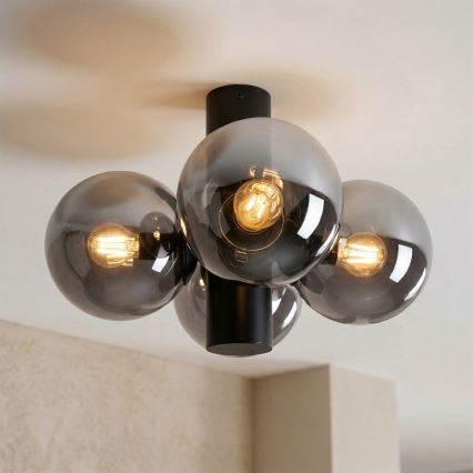 Plafondlamp SFERIO 4xE14/5W/230V zwart/gerookt zwart