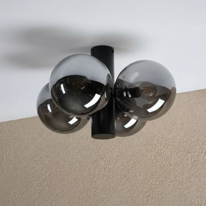 Plafondlamp SFERIO 4xE14/5W/230V zwart/gerookt zwart