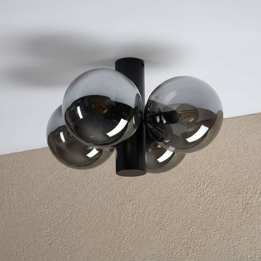 Plafondlamp SFERIO 4xE14/5W/230V zwart/gerookt zwart