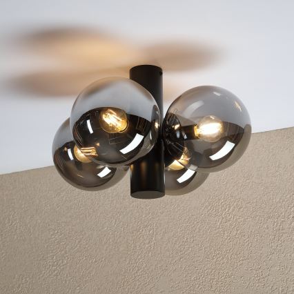 Plafondlamp SFERIO 4xE14/5W/230V zwart/gerookt zwart