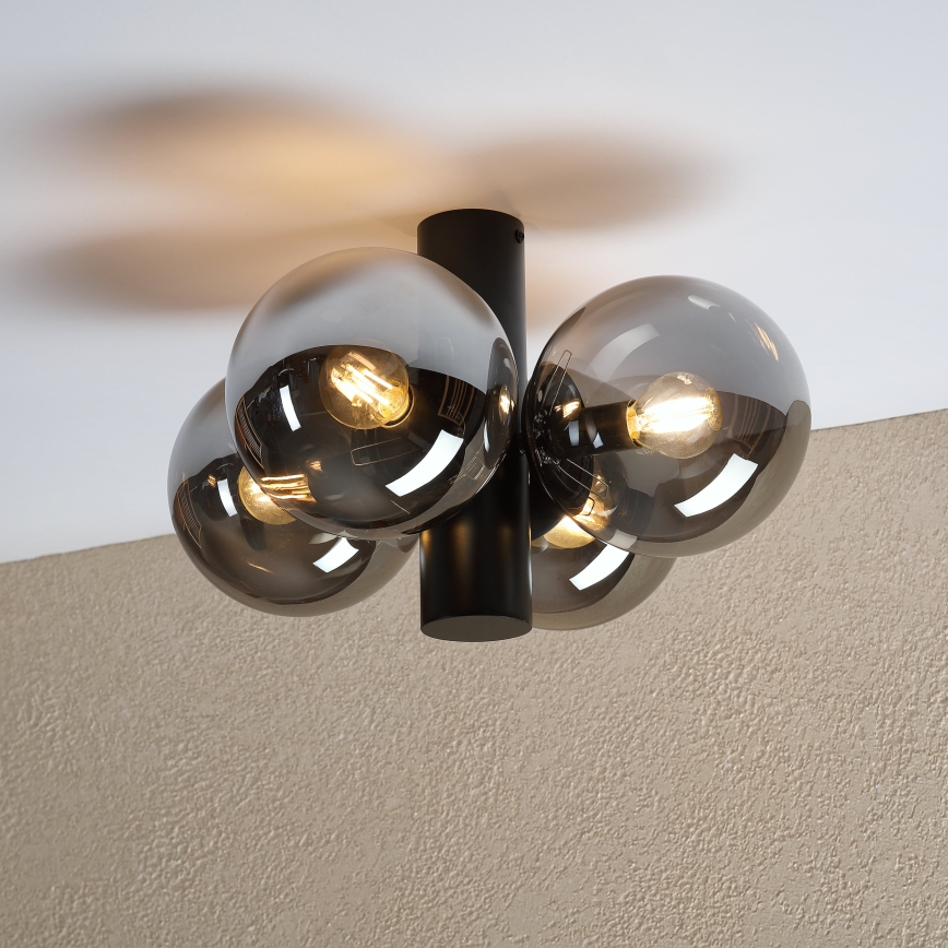 Plafondlamp SFERIO 4xE14/5W/230V zwart/gerookt zwart