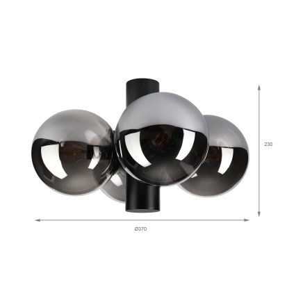 Plafondlamp SFERIO 4xE14/5W/230V zwart/gerookt zwart