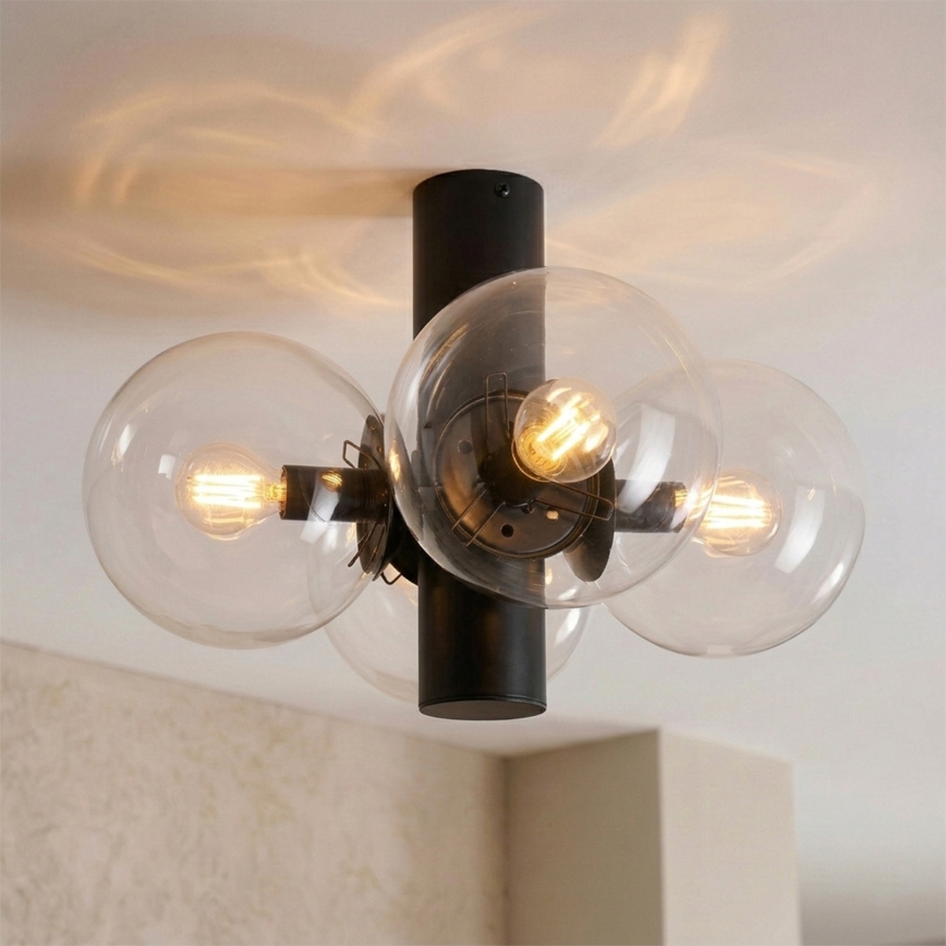 Plafondlamp SFERIO 4xE14/5W/230V zwart/helder