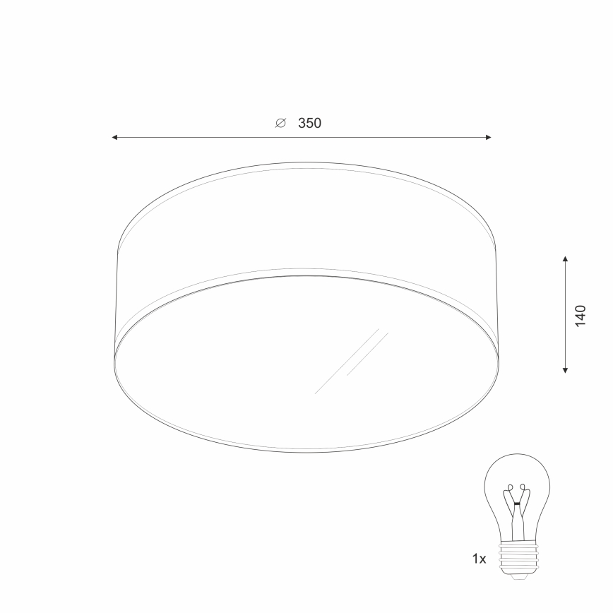 Plafondlamp SIRJA 1xE27/60W/230V diameter 35 cm crème