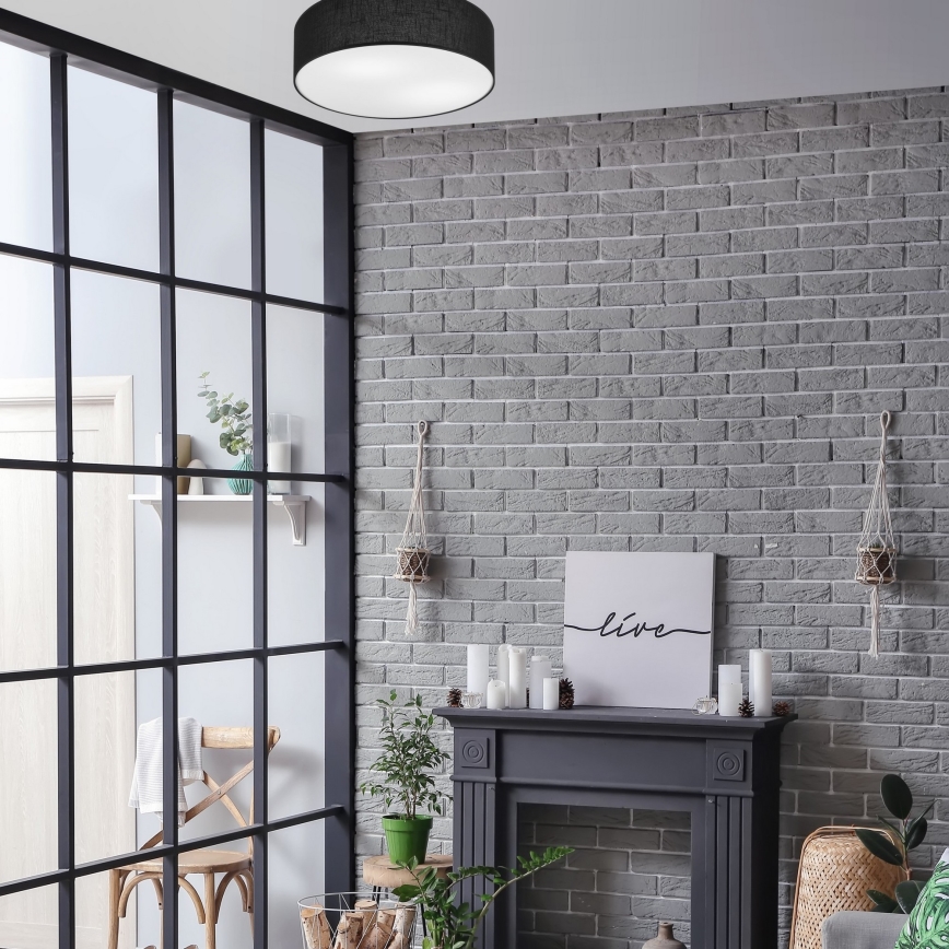 Plafondlamp SIRJA 2xE27/15W/230V Ø 45 cm zwart
