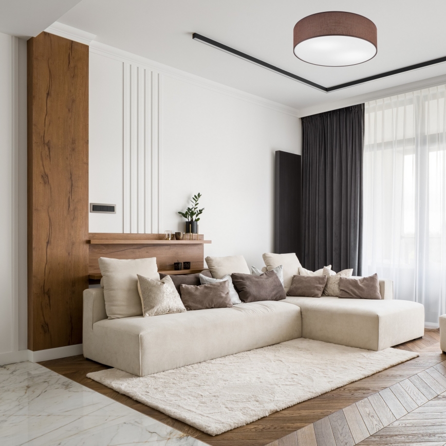 Plafondlamp SIRJA 2xE27/60W/230V Ø 45 cm bruin