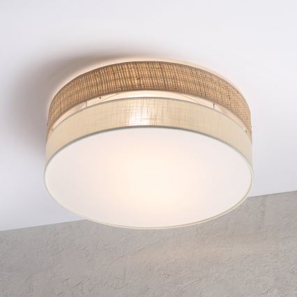Plafondlamp SIRJA BOHO 2xE27/15W/230V Ø 45 cm beige/crème