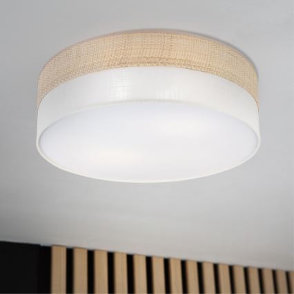 Plafondlamp SIRJA BOHO 2xE27/15W/230V Ø 45 cm beige/crème