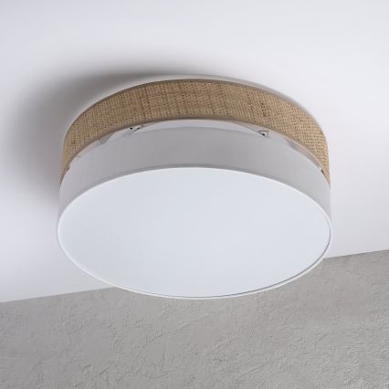 Plafondlamp SIRJA BOHO 2xE27/15W/230V Ø 45 cm beige/wit